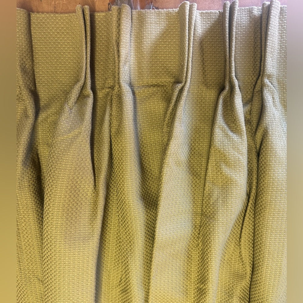 Set of 2 Olive Green drapes with Pleats